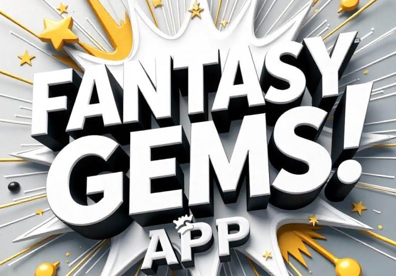 Fantasy Gems App 2025 interface showing game options, rewards, and referral bonuses.