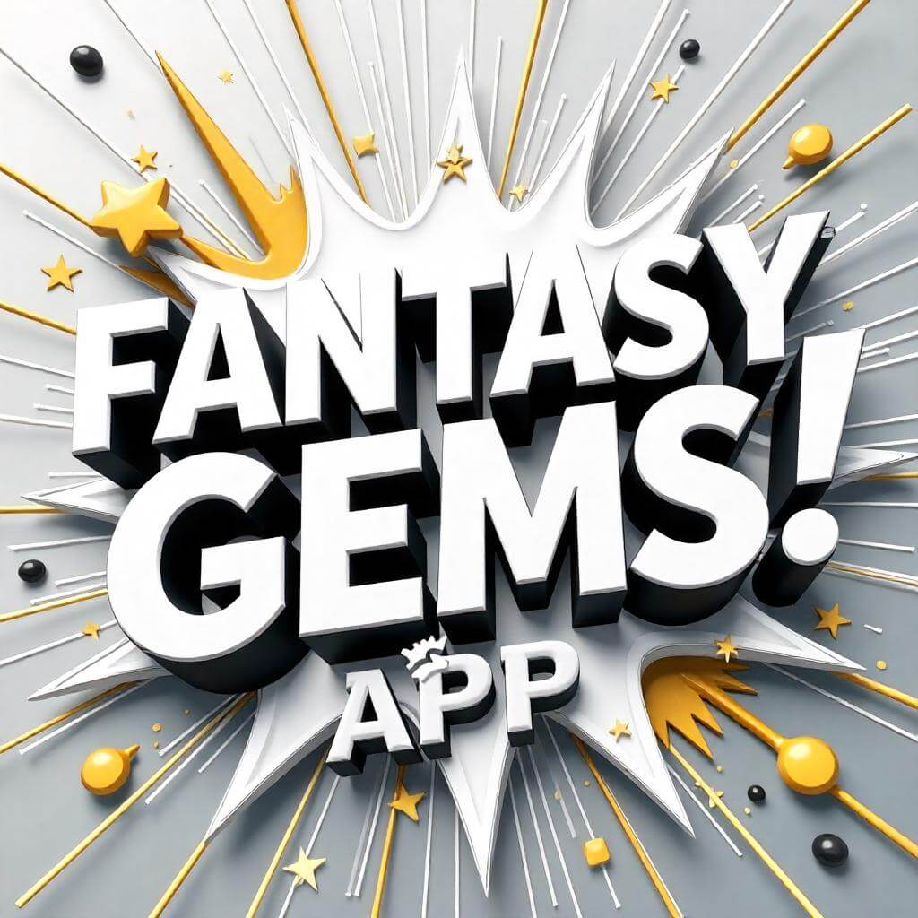 Fantasy Gems App 2025 interface showing game options, rewards, and referral bonuses.